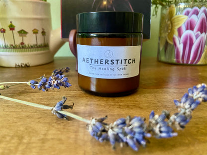 Aetherstitch healing potion close-up - handcrafted herbal balm