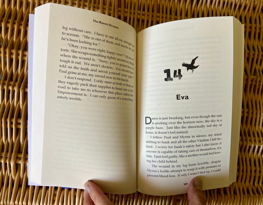 The Raven Dreams Book One interior pages - dark fantasy fiction by Alysia Moonrise